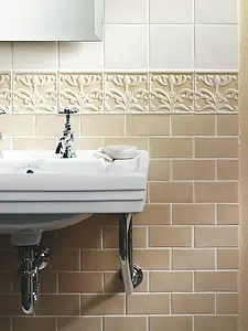 Background tile, Effect unicolor, Color beige, Ceramics, 6.5x13 cm, Finish glossy