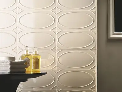 Background tile, Effect unicolor, Color beige, Ceramics, 13x26 cm, Finish glossy