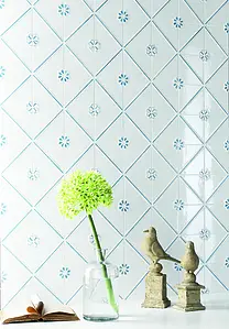 Background tile, Color white, Ceramics, 13x13 cm, Finish glossy