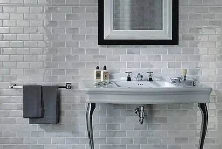 Background tile, Color grey, Ceramics, 6.5x13 cm, Finish glossy