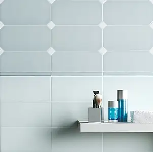 Background tile, Effect unicolor, Color sky blue, Ceramics, 13x26 cm, Finish glossy