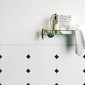 Background tile, Effect unicolor, Color white, Ceramics, 13x26 cm, Finish glossy