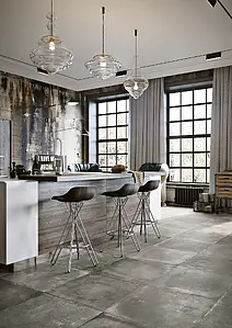 Background tile, Effect concrete, Color grey, Glazed porcelain stoneware, 60x60 cm, Finish matte