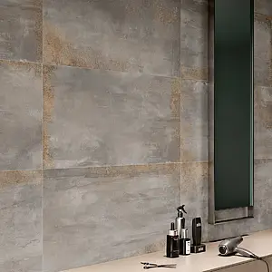 Bakgrundskakel, Textur metall, Färg beige,grå, Glaserad granitkeramik, 60x120 cm, Yta matt