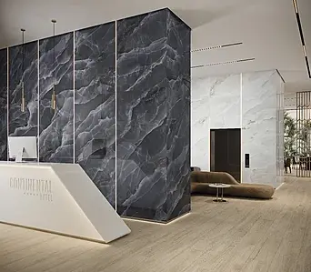 Background tile, Effect onyx, Color grey, Unglazed porcelain stoneware, 120x260 cm, Finish polished