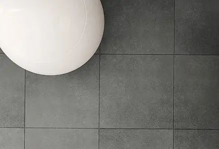 Grundflise, Effekt beton, Farve sort, Glaseret porcelænsstentøj, 60x60 cm, Overflade mat