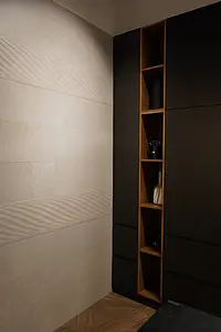 Grundflise, Effekt sten, Farve beige, Keramik, 31.5x100 cm, Overflade mat