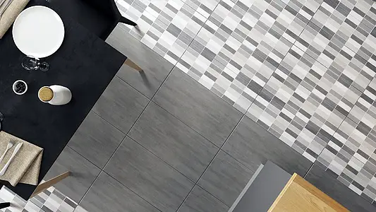 Kakel med mosaikimitation, Textur betong, Färg flerfärgade, Kakel, 20x60 cm, Yta matt