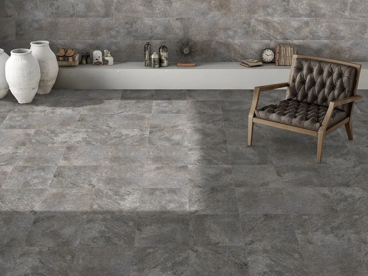 Background tile, Effect other stones, Color grey, Glazed porcelain stoneware, 30x60 cm, Finish antislip