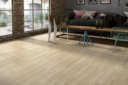 Carrelage, Effet bois, Teinte beige, Grès cérame émaillé, 15.3x58.9 cm, Surface antidérapante
