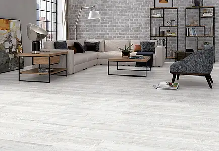 Background tile, Effect wood, Color white, Glazed porcelain stoneware, 23.3x120 cm, Finish matte