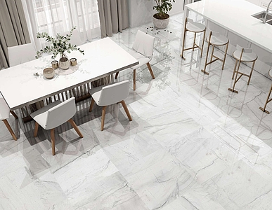 Background tile, Effect stone,other marbles, Color white, Glazed porcelain stoneware, 60x60 cm, Finish glossy