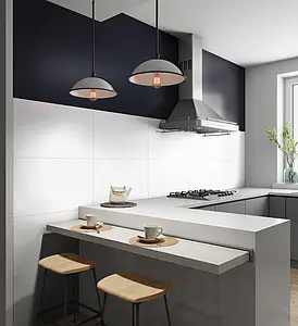 Azulejo de fundo, Efeito unicolor, Cor branco, Cerâmica, 33x55 cm, Superfície mate