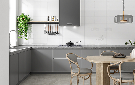 Background tile, Effect unicolor, Color white, Ceramics, 20x60 cm, Finish glossy