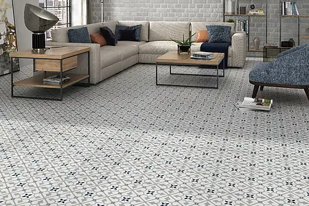 Background tile, Effect faux encaustic tiles, Color grey,multicolor, Glazed porcelain stoneware, 45x45 cm, Finish matte