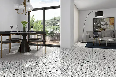 Background tile, Effect faux encaustic tiles, Color grey,multicolor, Glazed porcelain stoneware, 45x45 cm, Finish matte