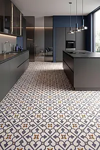 Background tile, Effect faux encaustic tiles, Color multicolor, Glazed porcelain stoneware, 45x45 cm, Finish matte