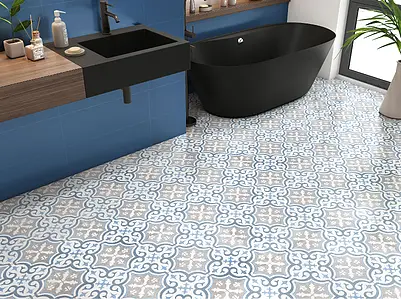 Background tile, Effect faux encaustic tiles, Color multicolor, Glazed porcelain stoneware, 45x45 cm, Finish matte