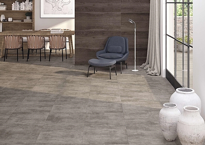 Background tile, Effect concrete, Color grey, Glazed porcelain stoneware, 45x45 cm, Finish matte
