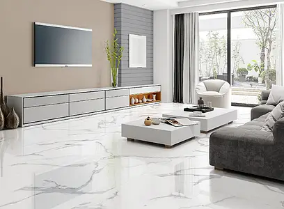 Background tile, Effect other marbles, Color white, Glazed porcelain stoneware, 60x120 cm, Finish polished