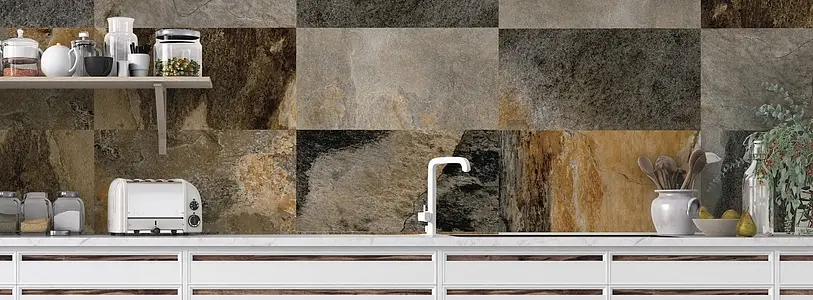 Background tile, Effect stone, Color brown, Glazed porcelain stoneware, 30x60 cm, Finish matte