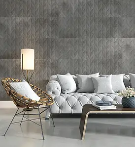 Фоновая плитка, Фактура под бетон, Цвет серый, Глазурованный керамогранит, 60x60 см, Поверхность полуполированная