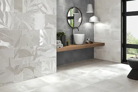 Background tile, Effect concrete, Color grey, Glazed porcelain stoneware, 45x45 cm, Finish matte