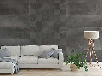 Effetto cemento, Colore grigio, Piastrella di fondo, Ceramica, 30x90 cm, Superficie opaca
