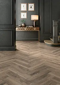 Background tile, Effect wood, Color brown, Glazed porcelain stoneware, 15.3x58.9 cm, Finish antislip
