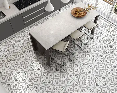 Background tile, Effect faux encaustic tiles, Color grey,white,multicolor, Glazed porcelain stoneware, 45x45 cm, Finish matte