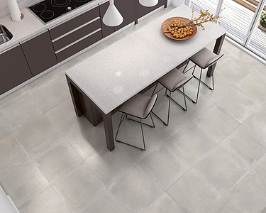 Grundflise, Effekt beton, Farve grå, Glaseret porcelænsstentøj, 45x45 cm, Overflade mat