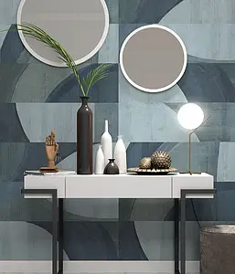 Background tile, Effect concrete, Color green,navy blue, Ceramics, 30x90 cm, Finish matte