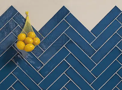 Background tile, Color navy blue, Style patchwork, Ceramics, 7.5x30 cm, Finish glossy