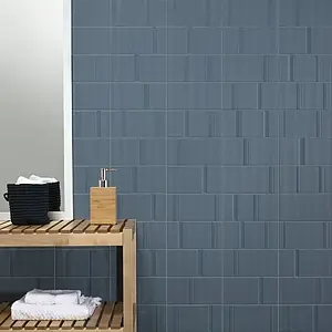 Background tile, Effect unicolor, Color navy blue, Ceramics, 20x40 cm, Finish matte