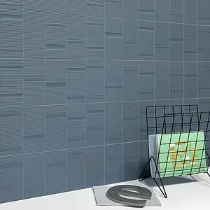 Background tile, Effect unicolor, Color navy blue, Ceramics, 20x40 cm, Finish matte