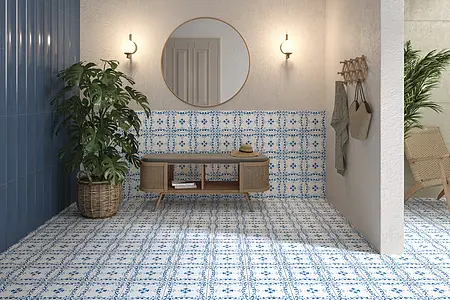 Background tile, Color navy blue, Style designer, Ceramics, 15x45 cm, Finish glossy