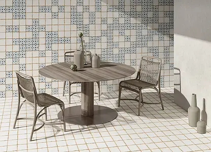 Background tile, Color white, Style handmade, Ceramics, 12.5x12.5 cm, Finish matte