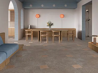 Background tile, Effect other stones, Color brown, Glazed porcelain stoneware, 90x90 cm, Finish matte