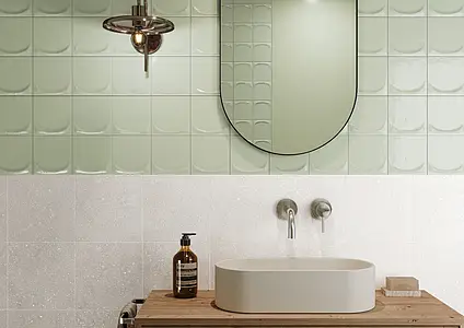 Background tile, Color green, Style designer, Ceramics, 13.2x13.2 cm, Finish glossy