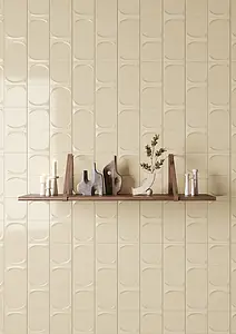 Background tile, Color beige, Style designer, Ceramics, 13.2x13.2 cm, Finish glossy