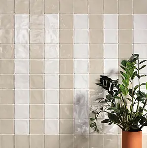 Background tile, Effect terracotta, Color beige, Glazed porcelain stoneware, 12x12 cm, Finish glossy
