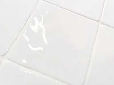 Background tile, Effect terracotta, Color white, Glazed porcelain stoneware, 12x12 cm, Finish glossy