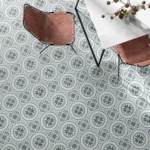 Background tile, Effect faux encaustic tiles, Color multicolor, Glazed porcelain stoneware, 22.3x22.3 cm, Finish antislip