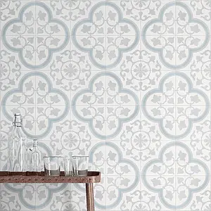 Background tile, Effect faux encaustic tiles, Color multicolor, Glazed porcelain stoneware, 22.3x22.3 cm, Finish antislip