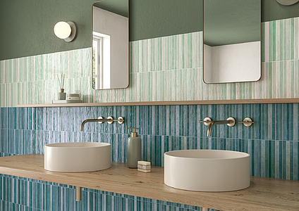 Azulejos a imitar mosaico, Cor verde, Cerâmica, 20x20 cm, Superfície brilhante