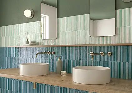 Mosaic effect tiles, Color green, Ceramics, 20x20 cm, Finish glossy