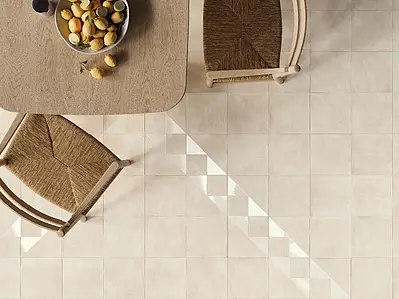 Background tile, Effect terracotta, Color beige,white, Glazed porcelain stoneware, 22.3x22.3 cm, Finish matte