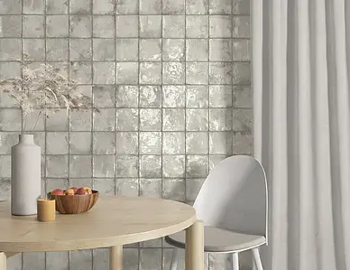 Background tile, Effect unicolor, Color grey, Glazed porcelain stoneware, 14.8x14.8 cm, Finish glossy