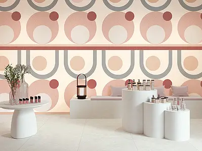 Background tile, Effect concrete, Color beige,grey, Glazed porcelain stoneware, 90x90 cm, Finish matte