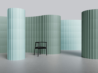 Background tile, Effect unicolor, Color green, Style designer, Ceramics, 12x45 cm, Finish matte